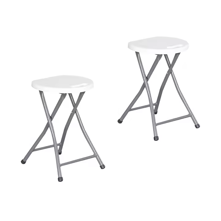 KG KITGARDEN - Pack de 2 Taburetes Plegables Multifuncionales, 46x30x27cm, Blanco - 1