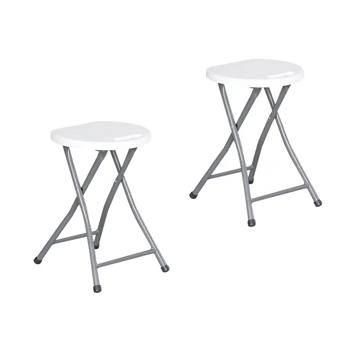 KG KITGARDEN - Pack de 2 Taburetes Plegables Multifuncionales, 46x30x27cm, Blanco - 1