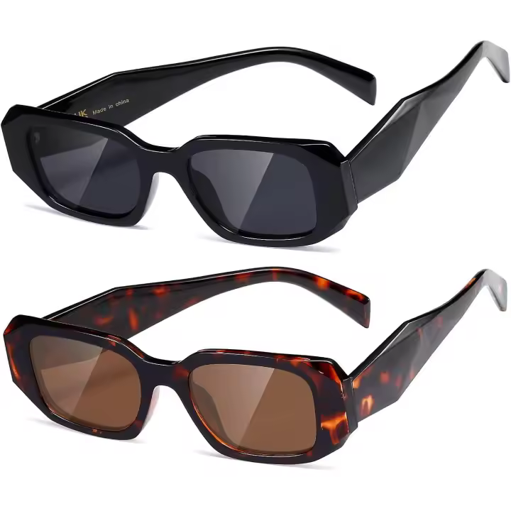 Gafas de sol rectangulares de moda: gafas de sol vintage con montura cuadrada para mujer y hombre - 1