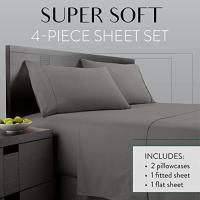 Juego De Sábanas De Poliéster Lujo 4 Piezas Color Sólido Para Dormitorio O Habitación De Invitados Tejido Plain Dyed 100% Poliéster - details 7