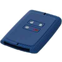 Banner - Funda silicona mando llave del coche 4 botones compatible con Renault y Dacia Azul oscuro negro