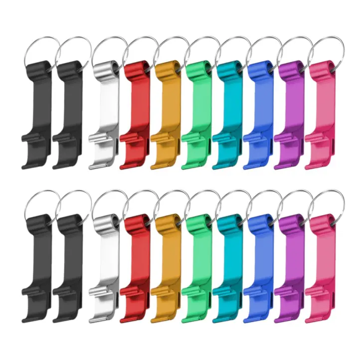 20Pcs Abrebotellas Portátil De Aluminio Con Llavero Para Ceremonias De Boda Y Fiestas Abrebotellas De Bebida Para Cerveza Y Soda - 1