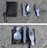 Juego De Utensilios De Acero Inoxidable Para Camping Con Cuchillo Cuchara Y Tenedor Plegables Y Bolsa De Almacenamiento Portátil Para Exteriores - details 8