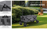 Tectake - Carrito plegable de mano HEIDRUN, 80 kg de capacidad, 114 x 51 x 48,5–120,5 cm, Carrito de transporte, Estable y robusto, Incluye bolsa de transporte, Ruedas extra anchas, Transporte fácil por diferentes tipos de suelo, Lona extraíble - details 3