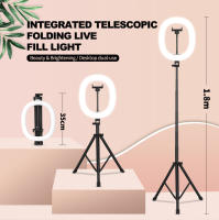 MZ-10 Luz de relleno en vivo plegable telescópica integrada de 10 pulgadas 3 modos de luz 10 niveles de brillo Anillo de luz LED regulable para fotografía de maquillaje YouTube Vlog TIK Tok Envió 24Horas - details 0