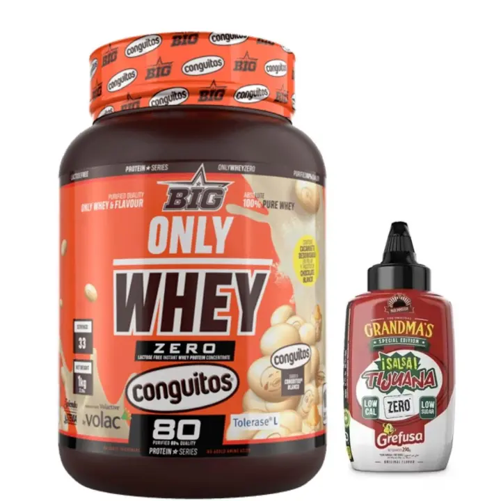 Only Whey Zero Conguitos 1kg BIG proteina concentrada + Salsa tijuana de grefusa - 1