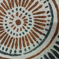 LaFábricadelasTelas - Falda Mesa Camilla Redonda Primavera Verano Loneta estampada mandalas algodón color Mostaza, bronce y turquesa. Faldón Faldilla enagüilla.Talla 60,70,80,90,100 - details 3
