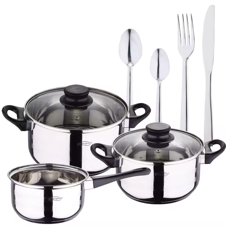 San Ignacio - Set de Cocina 5 Piezas + Cubertería 24pc en Acero Inoxidable - 1