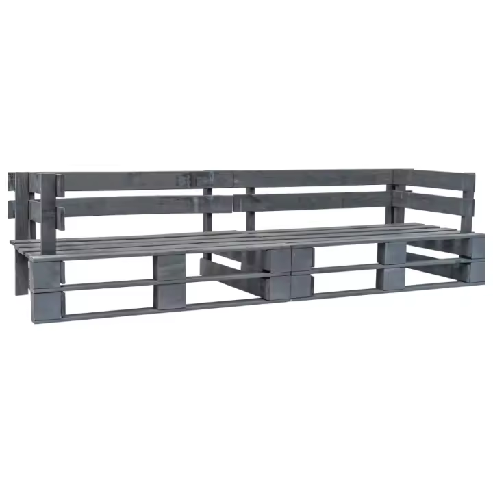 vidaXL Sofá de jardín de palets 2 plazas madera en color Gris/Marrón claro/Negro y más | acolchados duraderos para sofás de jardín terraza exterior - 1