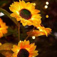 Lámpara De Jardín Solar LED En Forma De Girasol Decorativa Impermeable Para Iluminación De Exterior Y Decoración De Hogar - details 8