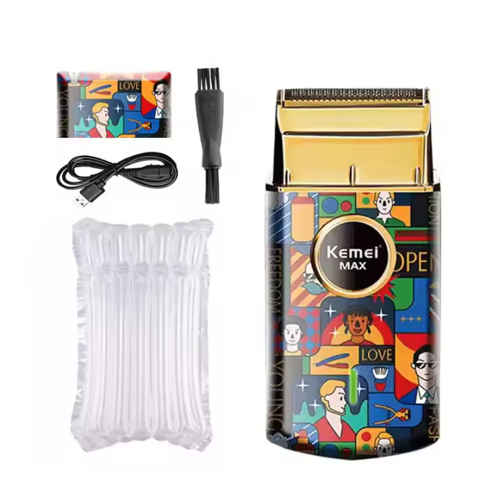 Kemei KM-RS7098 Afeitadora Eléctrica Portátil Mini Para Hombres Con Diseño De Graffiti Moda Afeitadora De Barba Recargable - 1