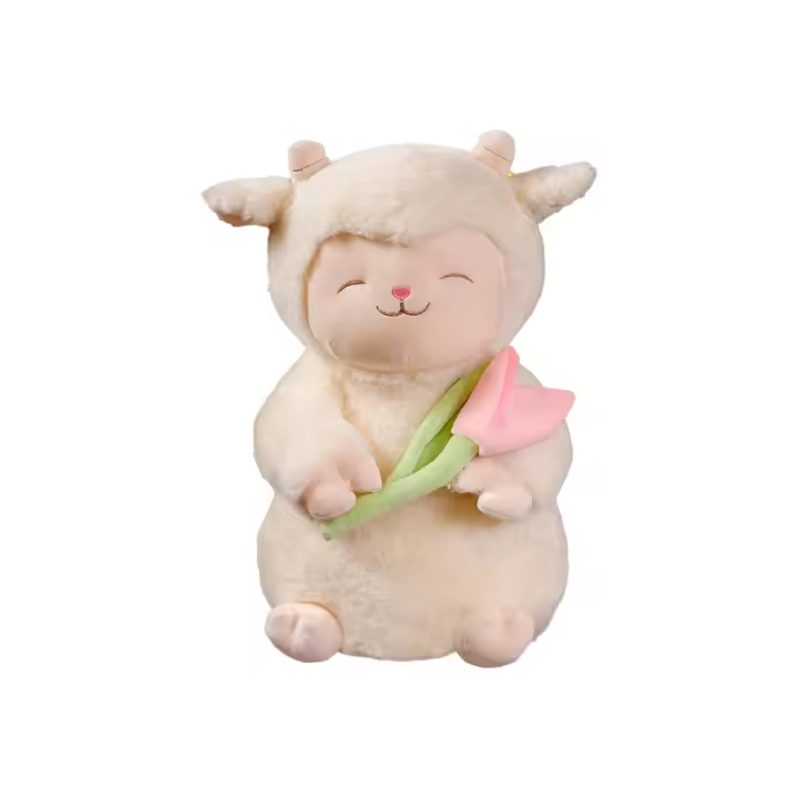Juguete De Peluche Kawaii Tulip Lamb Animal De Peluche Suave Para Compañía De Sueño Juguete De Abrazo Suave Regalo De Cumpleaños Para Niños Regalo De San Valentín - 1