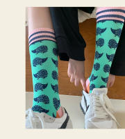 Calcetines De Algodón Coloridos Para Mujer 2024 Moda Primavera Otoño Plantas Echinacos Sloth Estilo Trendy Personales - details 15