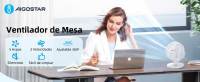 Ventilador de Mesa Portátil,  6 Pulgadas, 5 Aspas, 2 Velocidades, Sin Batería, Blanco - details 0