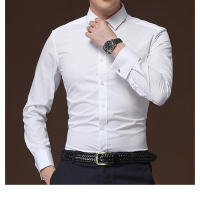 Camisa Clásica Para Hombre De Manga Larga En Blanco Negro Azul Rojo Estilo Vintage Casual Negocios Primavera Otoño - details 7