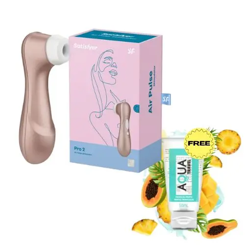 AQUA TRAVEL + SATISFYER EL PACK IDEAL PARA TU PLACER - SUCCIONADOR - PULSADOR - LUBRICANTE - 1
