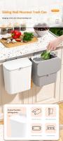 Cesta De Basura Inteligente Montada En La Pared 9L Para Cocina Y Baño Ecológica De Plástico Con Cubierta Rodante Accesorios De Cocina - details 9