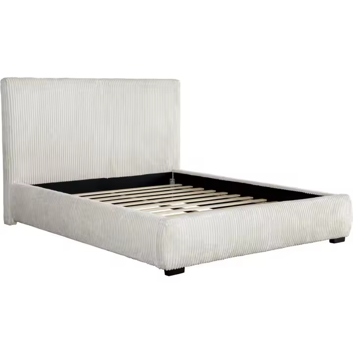 Cama doble &lt;&gt; de pana - 180 x 200 cm - Beige - 1