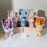 Bouquet De Flores Artificiales De Jazmín Para Decoración De Fiesta De Cumpleaños Boda Y Graduación Caja De Regalo Festiva - details 8