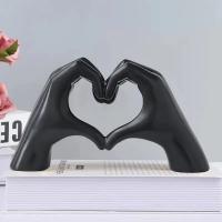 Estatua De Arte Moderno 1pc Decoración De Mano De Corazón Figura De Resina Para Personalizar El Hogar Tamaño 12x30x18cm - details 3