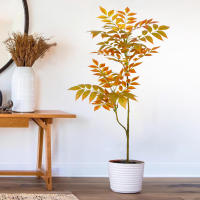 Falsa Hoja De Figo Artificiosa 76-135cm (53.1in) Magnolia Hoja De Suerte Ficus Para Decoración De Jardín Patio Interior Oficina - details 32