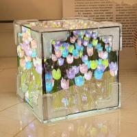 Lámpara De Espejo En Forma De Tulipán DIY Luz Nocturna De Flor Simulada Para Dormitorio Regalo De Cumpleaños Hecho a Mano - details 3