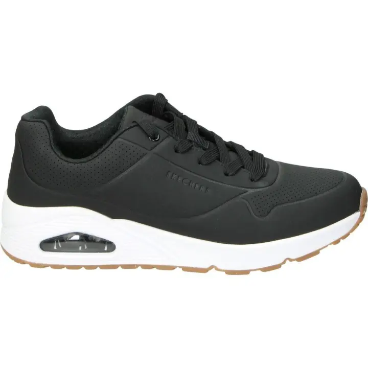 SKECHERS | Deportiva Skechers Uno Stand On Air para Mujer – Zapatilla Casual en Color Negro con Suela Blanca – Sneaker con Cierre de Cordones – Estilo Casual – Cómodas y de Alta Calidad - Modelo 403674L-BLK - 1