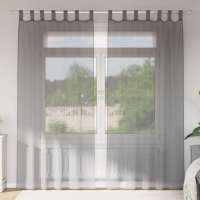 vidaXL Cortinas de gasa con trabillas 2 uds 140x245 cm en color Rosa claro/Arena/Morado y más | protección solar decorativa para ventanas hogar oficina dormitorio fácil de instalar - details 6