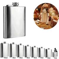 Botella De Alcohol Miniatura De Acero Inoxidable Con Tapa Funnel Para Bebida Liquida Whiskey Vino Alcohol 10/9/8/6/5/4/3/1 OZ - details 0