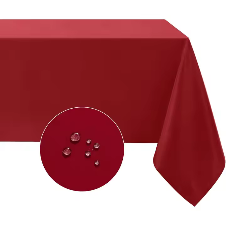 Mantel Grande Rojo Navidad Mesa Rectangular140*220cm  Manteles Impermeabl Protector de Mesa Comedor Decoracion Otoño Exterior Jardín Cumpleaños Fiesta - 1