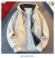 Chaqueta De Punto Para Hombre Con Capucha Cálida Y Acolchada Estilo Casual Para Otoño E InviernoAbrigo De Poliéster Con Cierre De Cremallera - details 9