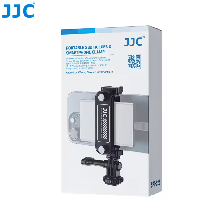 Soporte De Disco Duro SSD JJC 2 En 1 Para Samsung T7 Y iPhone 15 14 13 pro Max Adaptable a Trípode De Metal Compatible Con Smartphone - 1