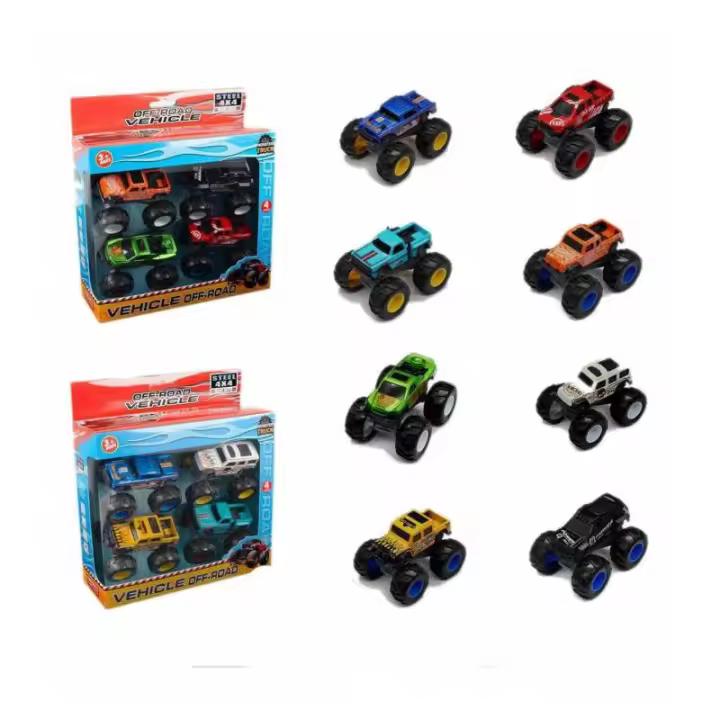 CAJA 4 COCHES METAL OFF-ROAD 4X4 DE PANRITOS - 1