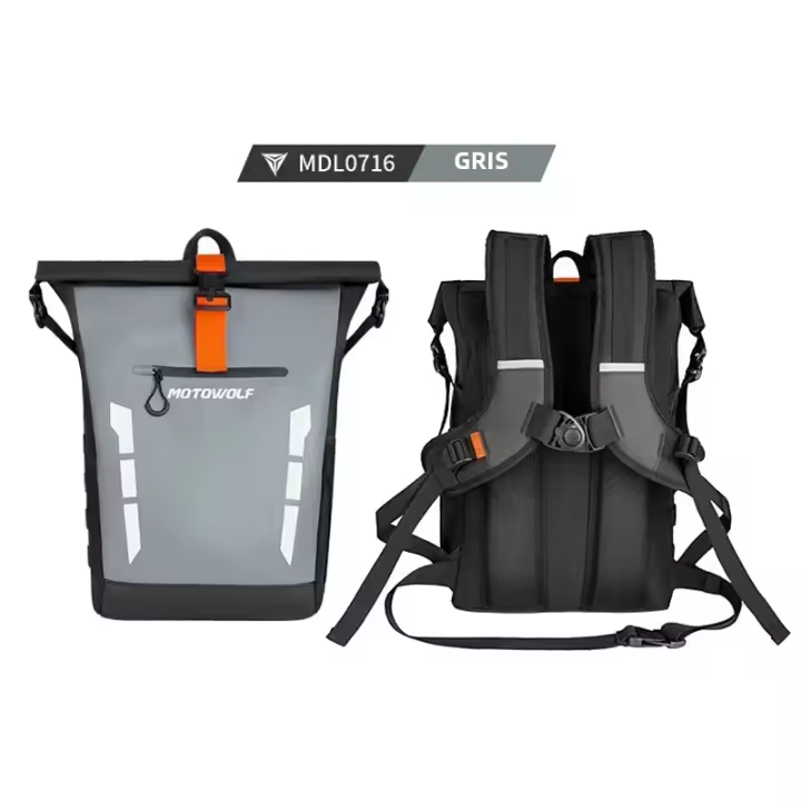 Mochila Motociclista Impermeable Motowolf 20L Bolsa De Motocicleta Duradera Con Reflejantes Casual Gran Capacidad Para Ciclismo Y Camping - 1