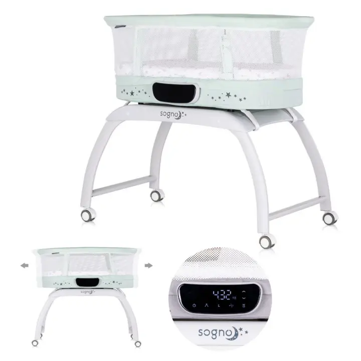 CHIPOLINO Mini cuna 2 en 1 SOGNO con peso digital, Bluetooth y control remoto de Chipolino - 1