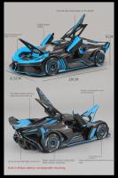 Modelo De Coche Supercar Bugatti Bolide 1/24 Escala Metálico Con Sonido Y Luz Juguetes Para Niños Decoración De Casa Regalo Coleccionable - details 3