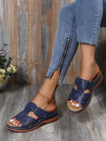 Sandalias De Tobillera Para Mujer 2023 Con Suela Antideslizante Y Plantilla Ortopédica Cremallera Superior De Cuero Genuino Estilo Retro Casual - details 17