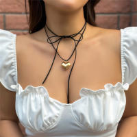 Collar Elegante Gótico Con Colgante De Corazón Para Mujer Ingemark Collares Nupciales Ajustable En Cadena Y2K Vintage Joyería - details 8