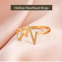 Anillo De Acero Inoxidable Cazador Para Mujer Con Diseño De Corazón Vacío Moda Para Navidad Cumpleaños Amigos Regalos Anillo De Dedo Para Enfermera Médico - details 1