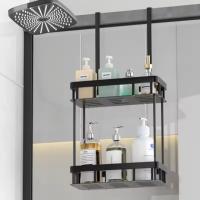 Estante De Baño Sin Perforar Organizador De Toallas Colgante Para Puerta De Ducha Espejo De Baño Almacenamiento De Artículos Para El Hogar - details 16