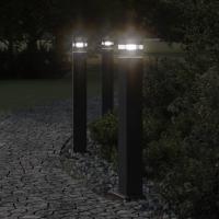 vidaXL Lámpara de suelo de exterior aluminio negro Dimensiones 50 cm, 80 cm, 110 cm - details 1