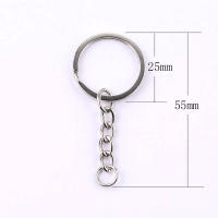 30PCS Anillo De Split Con Cadena Y Anillos De Salto Plata Metal Partes Abiertas Y Conector Para Joyería DIY Unisex - details 4