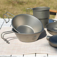 Taza De Camping Ti Sierra 300ml Ultra-ligera Con Mano Para Exterior Platos De Camping Senderismo Picnic Sin Plegar Material De Titanio - details 1