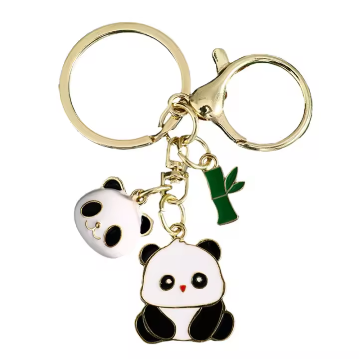 3 laveros para Coche, laveros de Panda, colgantes para bolsos, mochilas, regalos, colgantes de aleación para decorar laveros. - 1