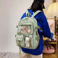 Mochila De Nylon Impermeable Para Mujer Con Múltiples Bolsillos Kawaii Para Estudiantes Con Capacidad Para Laptop Y Libros - details 19
