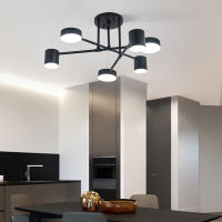 Luz De Techo Negra Nórdica Para Dormitorio Y Sala De Estar Iluminación Moderna Sencilla Para Estudio Bar Y Casa Material De Hierro - details 2