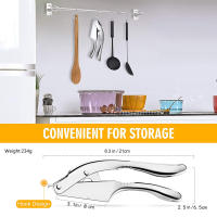 Nueva Presa De Ajo En Acero Inoxidable 2 En 1 Picadora Y Molinillo Doble Función Herramienta De Squeezer Manual Para Cocina Gadgets De Cocina - details 3
