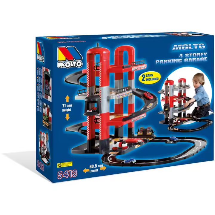 Parking 4 plantas con pistas y 2 coches de metal (Molto 5413) - 1