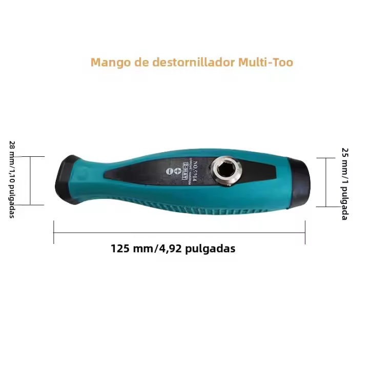 1pc Manija De Destornillador Magnética 6.35mm Con Soporte Para Bits Hexagonal Phillips Torx Y Slotted Herramientas De Destornillador Multifuncional De Acero De Aluminio - 1