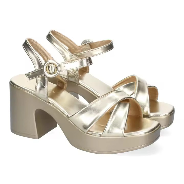 Davinia Shoes Sandalia de Tacon para Mujer Comodas y Elegantes, Diseño Moderno con Tiras Cruzadas en la Pala con Cierre de Hebilla, Ideales para Primavera-Verano. Shoes&Blues.es 5Q100 - 1